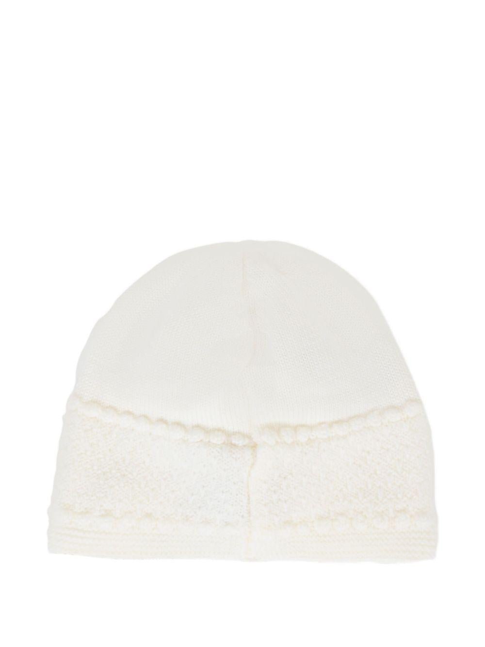 Berretto per neonati Paz Rodrìguez bianco con fascia testurizzata - Rubino Kids