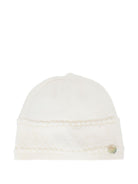Berretto per neonati Paz Rodrìguez bianco con fascia testurizzata - Rubino Kids