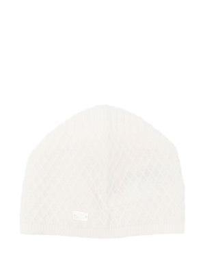 Tartine Et Chocolat white baby hat with diamond pattern