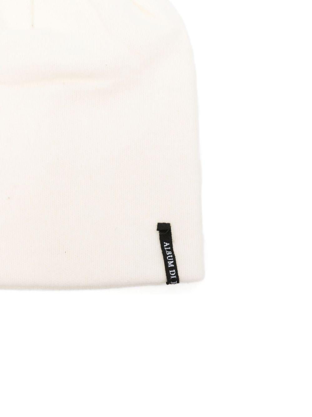 Berretto per neonato Album di Famiglia Kids bianco con etichetta con logo - Rubino Kids