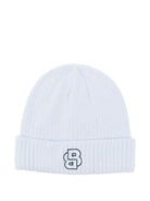 Berretto per neonato Boss Kids azzurro con logo ricamato - Rubino Kids