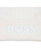 Berretto per neonato Boss Kids bianco con logo ricamato - Rubino Kids