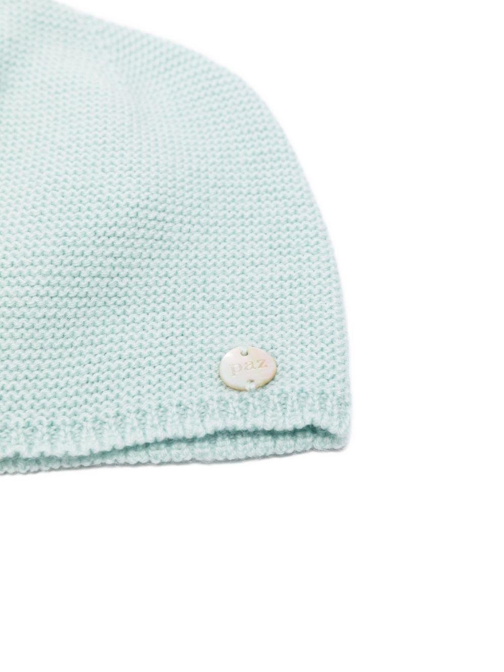 Berretto per neonato Paz Rodríguez azzurro con placco con logo - Rubino Kids