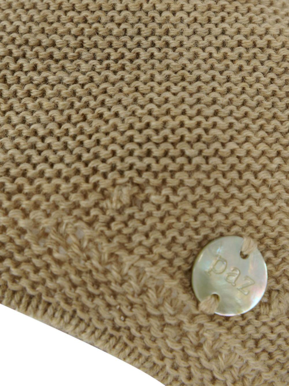 Berretto per neonato Paz Rodriguez beige con dettaglio pompon - Rubino Kids