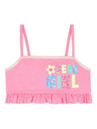 Bikini per bambina Billieblush rosa con stampa grafica - Rubino Kids
