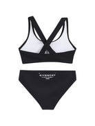 Bikini per bambina Givenchy Kids nero con stampa logo - Rubino Kids