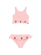 Bikini per bambina Konges Sløjd rosa con decorazione fragole - Rubino Kids