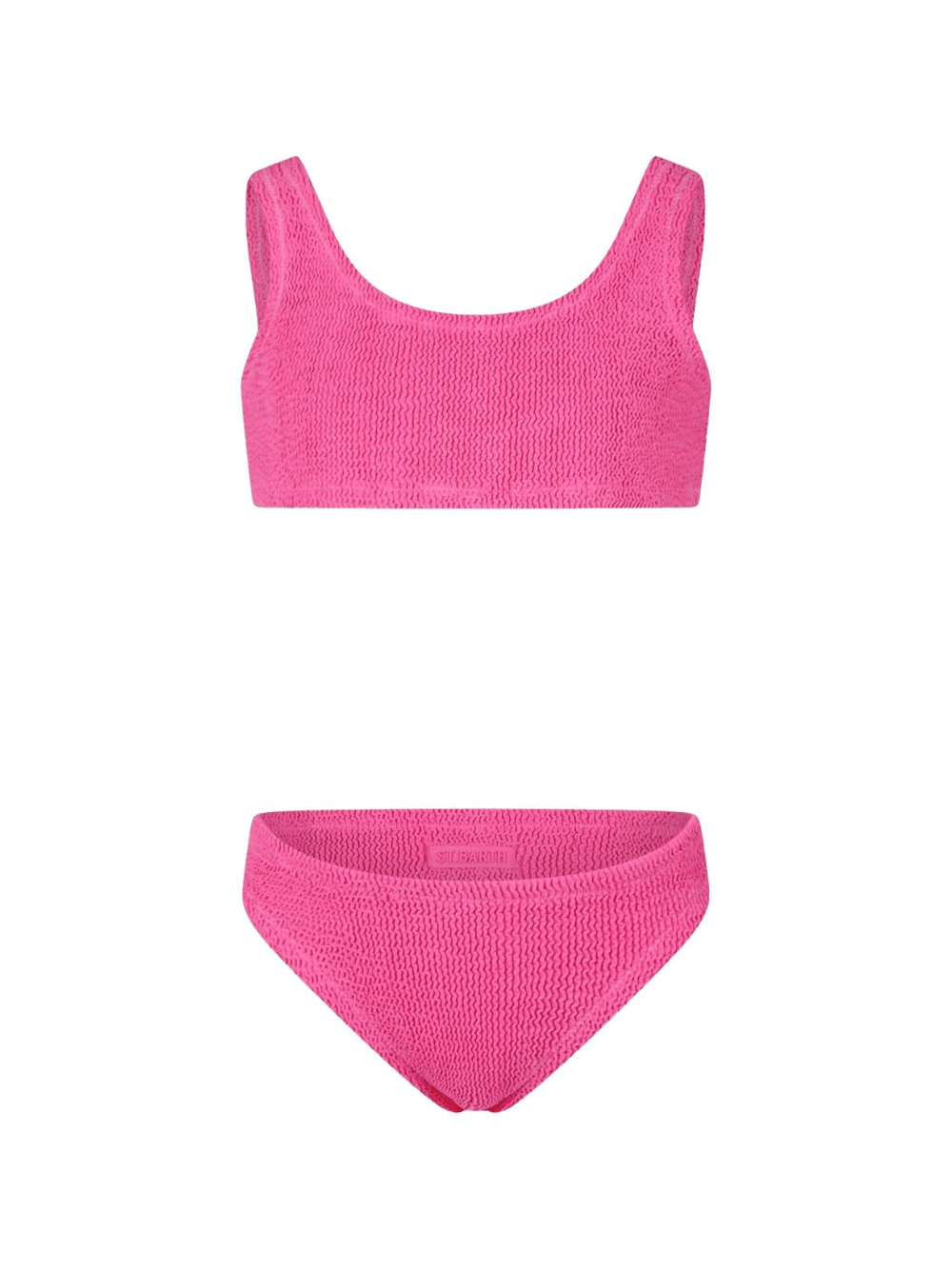 Bikini per bambina MC2 Saint Barth Kids Baker fucsia con logo posteriore - Rubino Kids