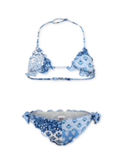 Bikini per bambina MC2 Saint Barth Kids Cris azzurro con design classico - Rubino Kids