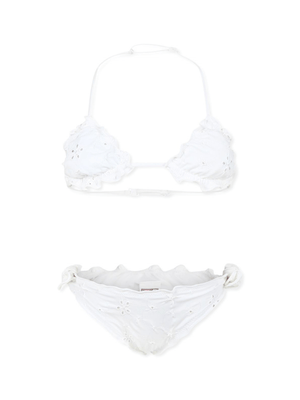 Bikini per bambina MC2 Saint Barth Kids Cris bianco con design classico