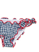 Bikini per bambina MC2 Saint Barth Kids Cris blu con motivo a quadri - Rubino Kids