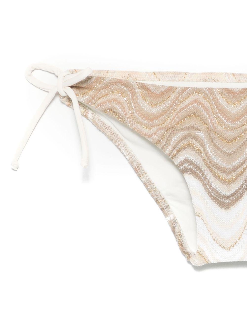 Bikini per bambina MC2 Saint Barth Kids Holly beige con dettagli lurex - Rubino Kids