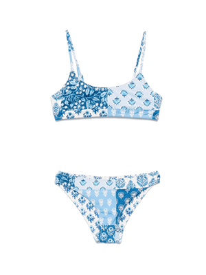 Bikini per bambina MC2 Saint Barth Kids Jaiden azzurro con stampa grafica