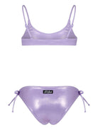 Bikini per bambina MC2 Saint Barth Kids Paloma lilla con decorazione strass - Rubino Kids