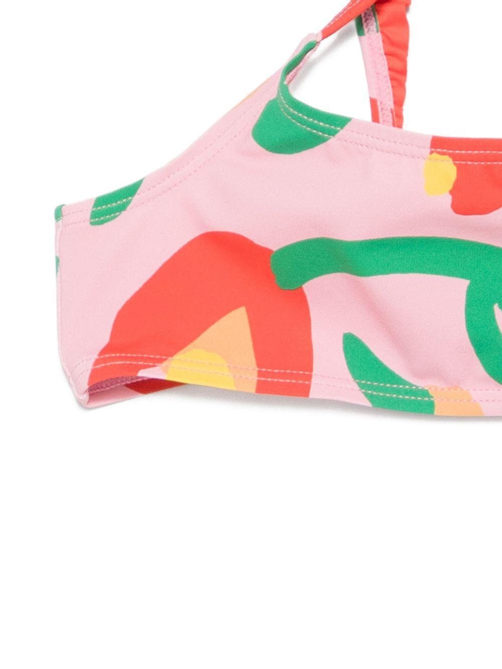 Bikini per bambina Stella McCartney Kids rosa con stampa floreale - Rubino Kids