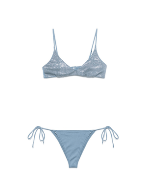 Bikini per donna MC2 Saint Barth azzurro con dettaglio glitterato