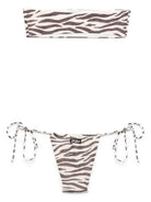 Bikini per donna MC2 Saint Barth Marielle beige con stampa zebrata - Rubino Kids