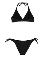 Bikini per donna MC2 Saint Barth nero con chiusura con laccetti - Rubino Kids