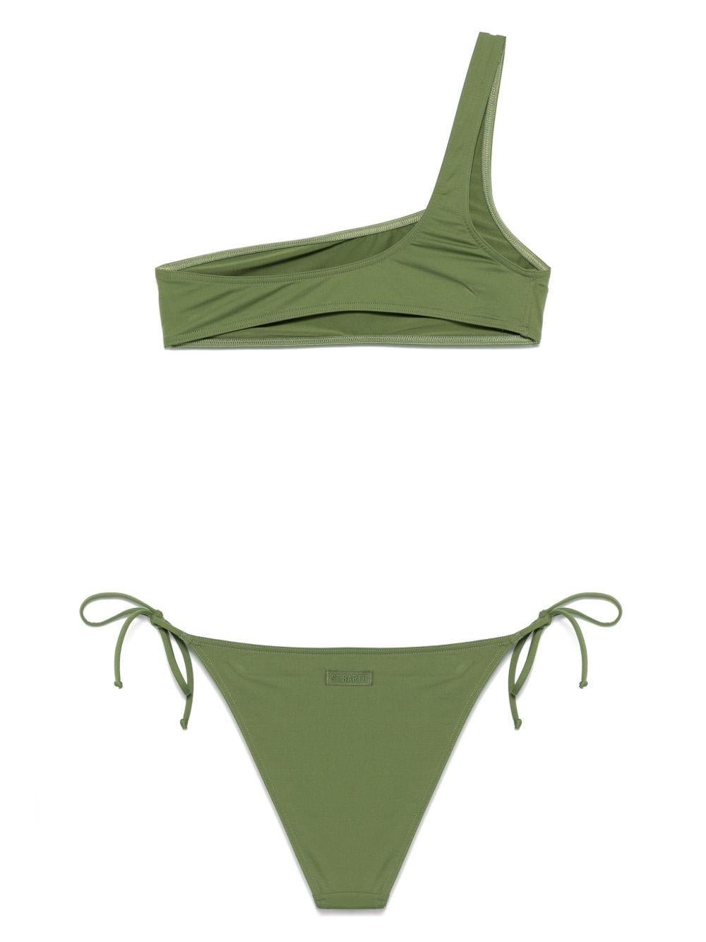 Bikini per donna MC2 Saint Barth verde con design monospalla - Rubino Kids