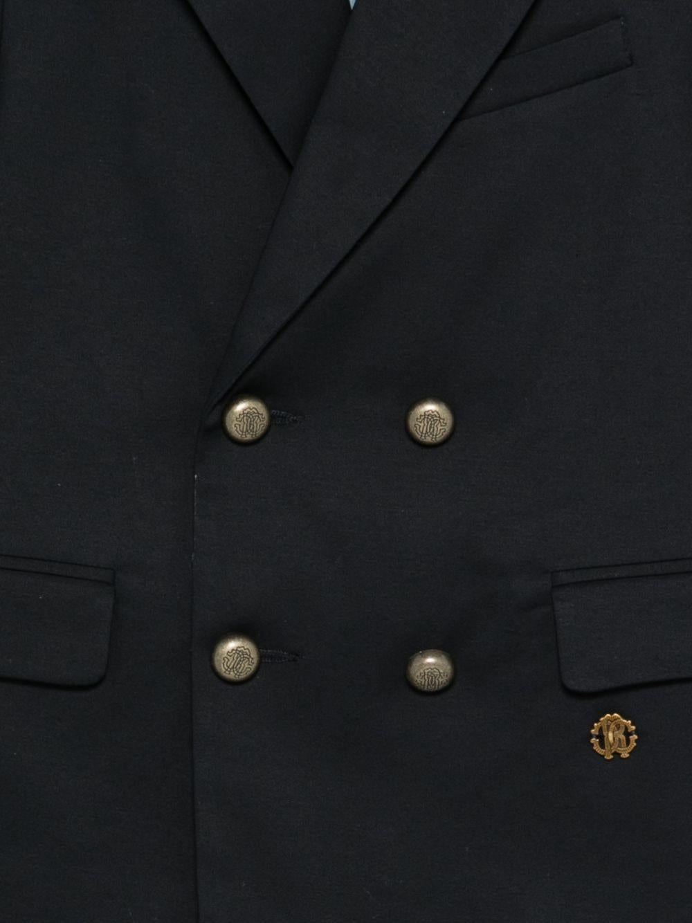 Blazer a doppiopetto per bambino Roberto Cavalli Kids blu con chiusura a bottoni - Rubino Kids