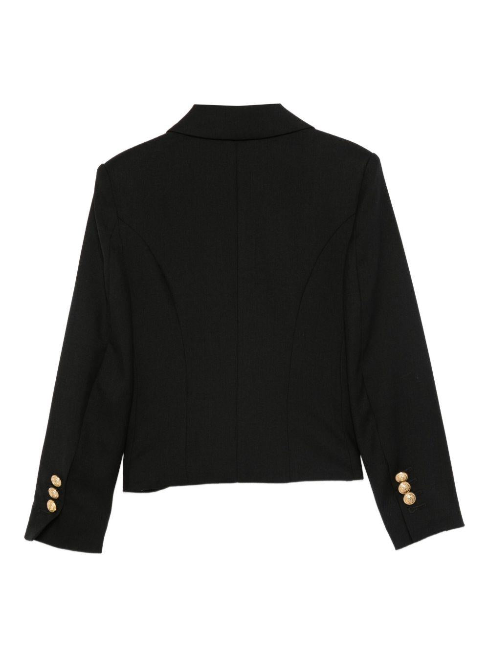 Blazer corto per bambina Balmain Kids nero con bottoni - Rubino Kids