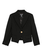 Blazer corto per bambina Balmain Kids nero con bottoni - Rubino Kids