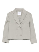 Blazer doppiopetto per bambina Pinko Kids beige con revers a lancia - Rubino Kids