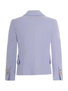 Blazer doppiopetto per bambino Balmain Kids azzurro con bottoni dorati - Rubino Kids