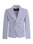 Blazer doppiopetto per bambino Balmain Kids azzurro con bottoni dorati - Rubino Kids