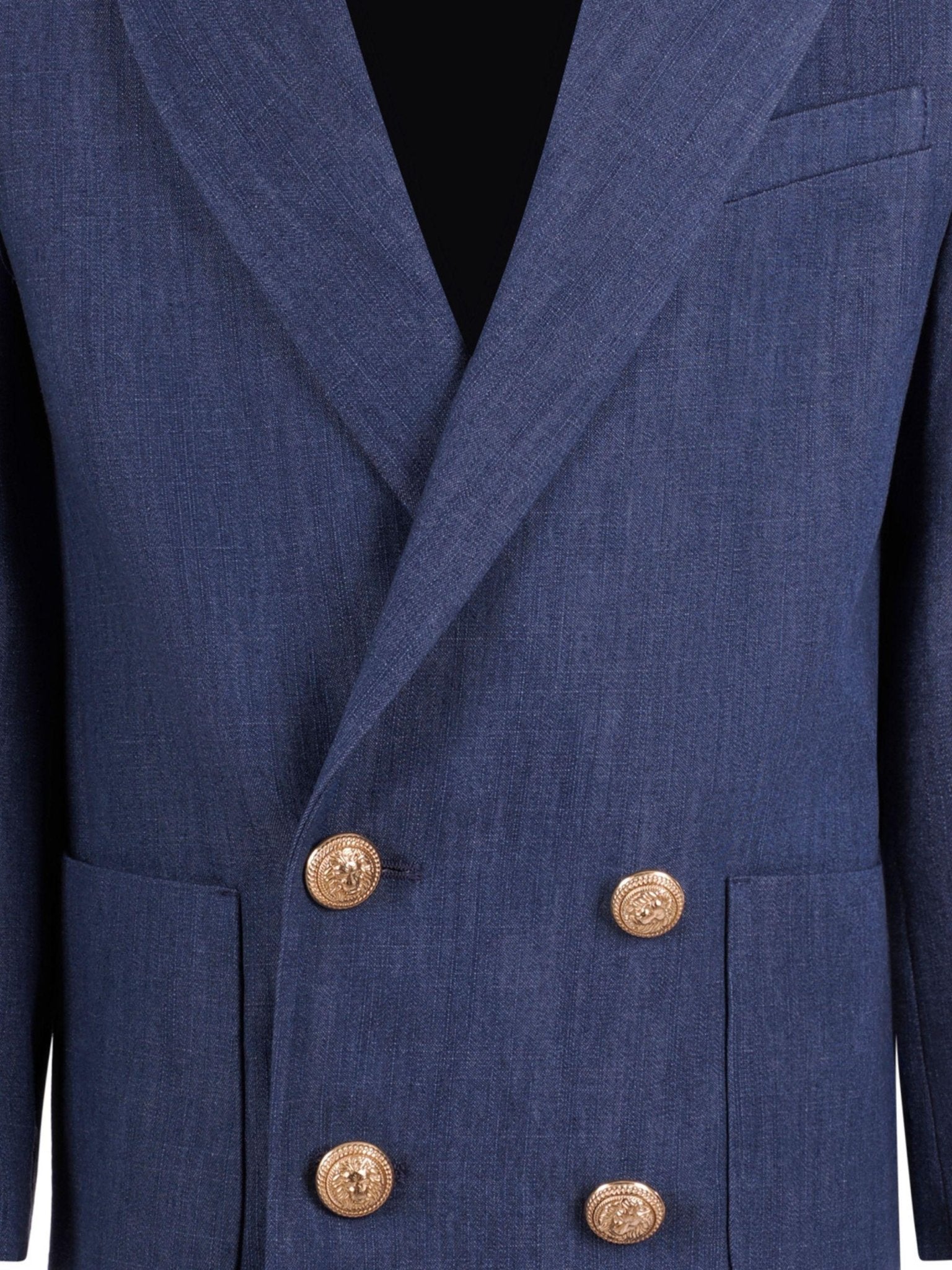 Blazer doppiopetto per bambino Balmain Kids blu con revers classici - Rubino Kids