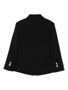 Blazer doppiopetto per bambino Balmain Kids nero con revers a lancia - Rubino Kids