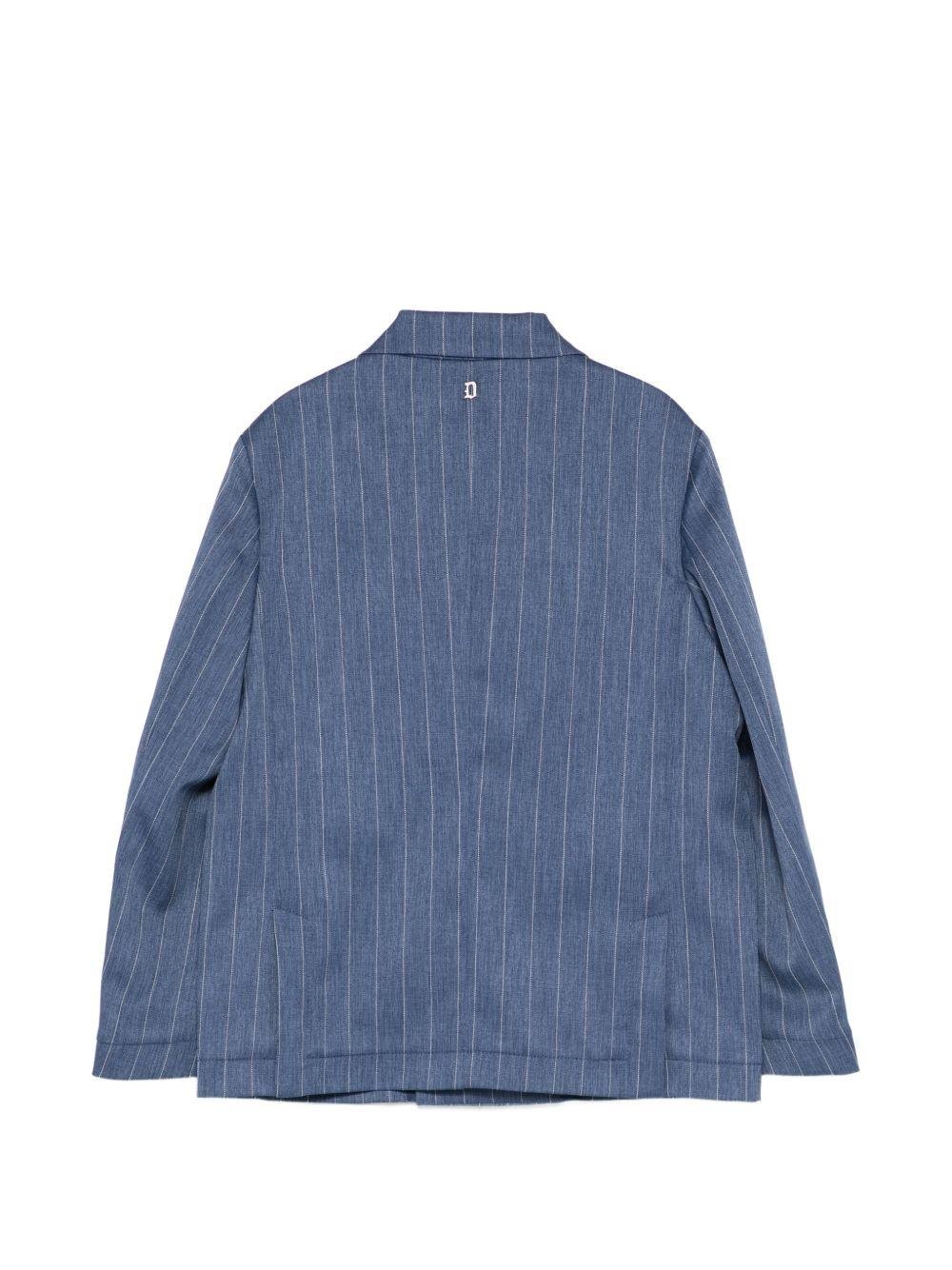 Blazer doppiopetto per bambino DONDUP Kids blu con motivo gessato - Rubino Kids