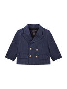 Blazer doppiopetto per neonato Balmain Kids blu con revers classici - Rubino Kids