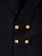Blazer doppiopetto per neonato Balmain Kids nero con bottoni oro - Rubino Kids