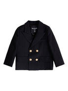 Blazer doppiopetto per neonato Balmain Kids nero con bottoni oro - Rubino Kids