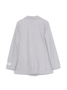 Blazer gessato per bambina MSGM Kids grigio con spacco centrale sul retro - Rubino Kids