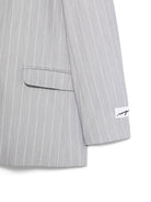 Blazer gessato per bambina MSGM Kids grigio con spacco centrale sul retro - Rubino Kids