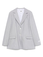 Blazer gessato per bambina MSGM Kids grigio con spacco centrale sul retro - Rubino Kids