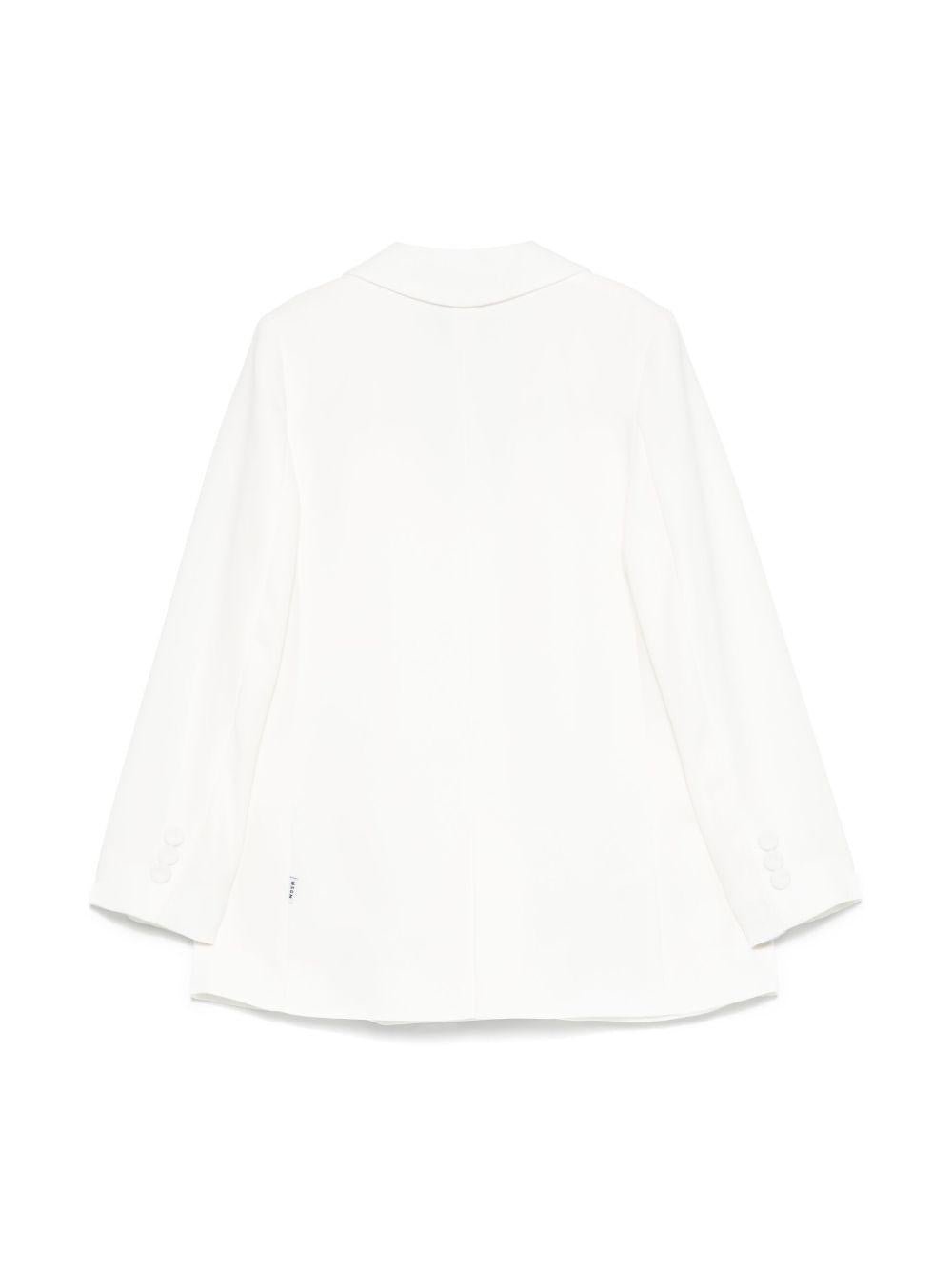 Blazer in crêpe per bambina MSGM Kids bianco con stampa a fiori - Rubino Kids