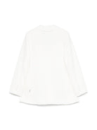 Blazer in crêpe per bambina MSGM Kids bianco con stampa a fiori - Rubino Kids