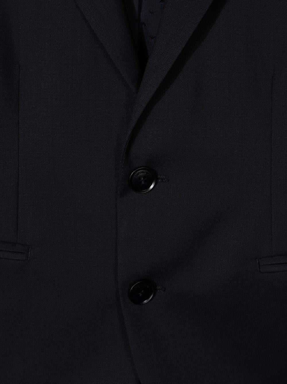 Blazer monopetto Emporio Armani Kids nero con revers classici - Rubino Kids