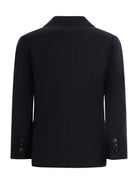 Blazer monopetto Emporio Armani Kids nero con revers classici - Rubino Kids
