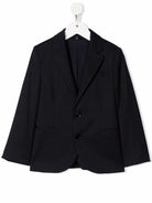Blazer monopetto Emporio Armani Kids nero con revers classici - Rubino Kids