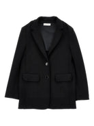 Blazer monopetto per bambina Monnalisa nero con revers classici - Rubino Kids