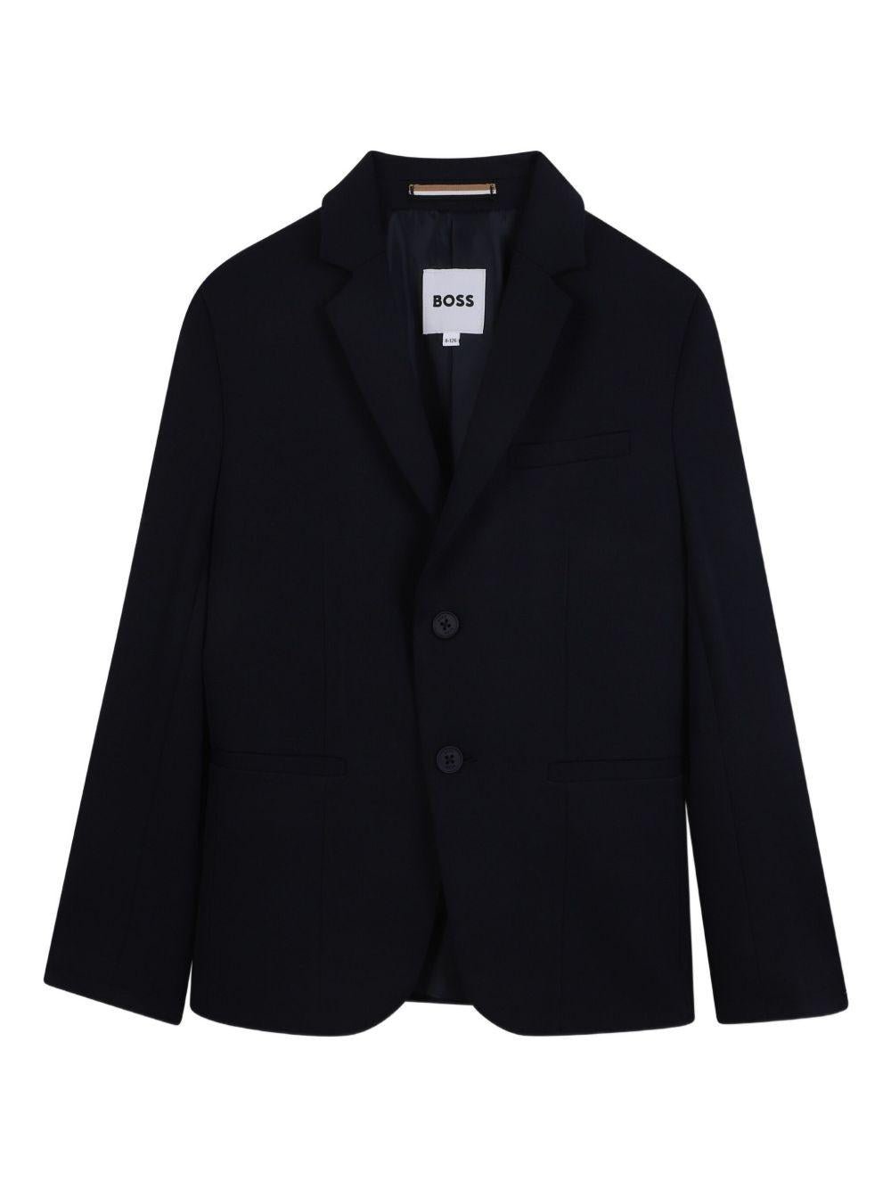 Blazer monopetto per bambino BOSS Kids blu con revers classici - Rubino Kids