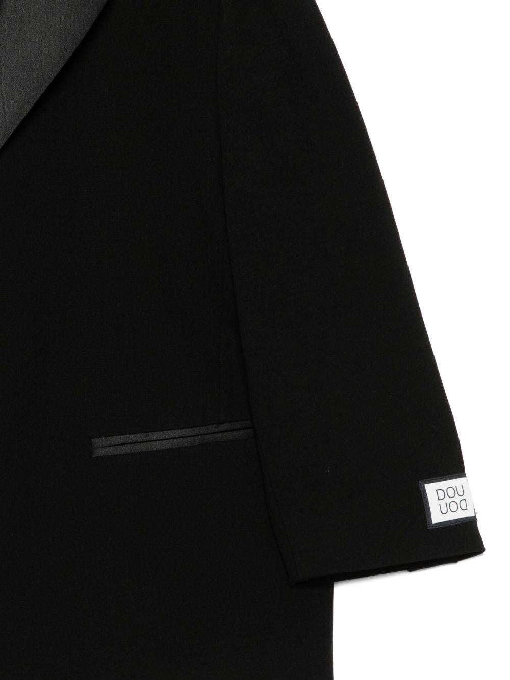 Blazer per bambina Douuod Kids nero a tre bottoni con revers classici - Rubino Kids