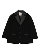 Blazer per bambina Douuod Kids nero a tre bottoni con revers classici - Rubino Kids