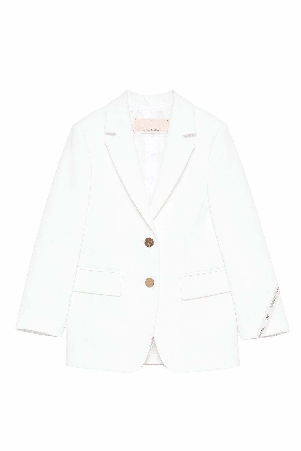 Blazer per bambina Elisabetta Franchi La Mia Bambina bianco con dettaglio logo - Rubino Kids