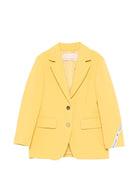 Blazer per bambina Elisabetta Franchi La Mia Bambina giallo con dettaglio logo - Rubino Kids