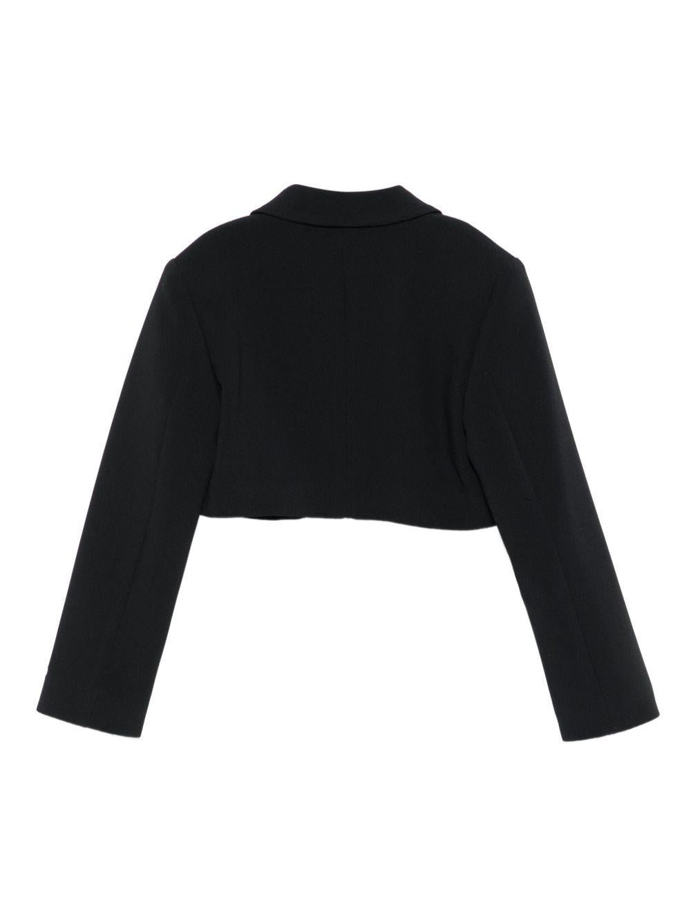 Blazer per bambina Elisabetta Franchi La Mia Bambina nero modello crop - Rubino Kids